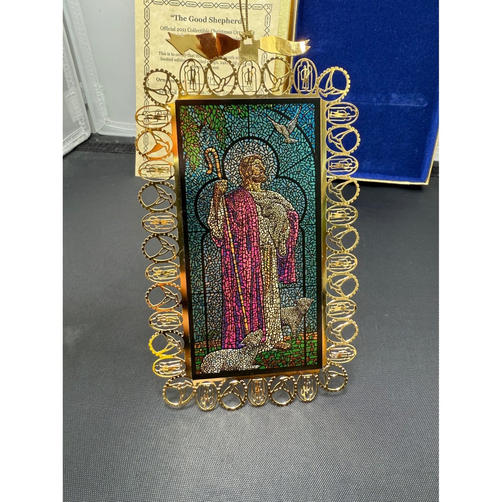 24kt gold plated collectible Christmas ornament The Good Shepherd #17 limited ed